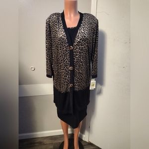 Nina piccalino beautiful 2 pieces vintage dress animal print